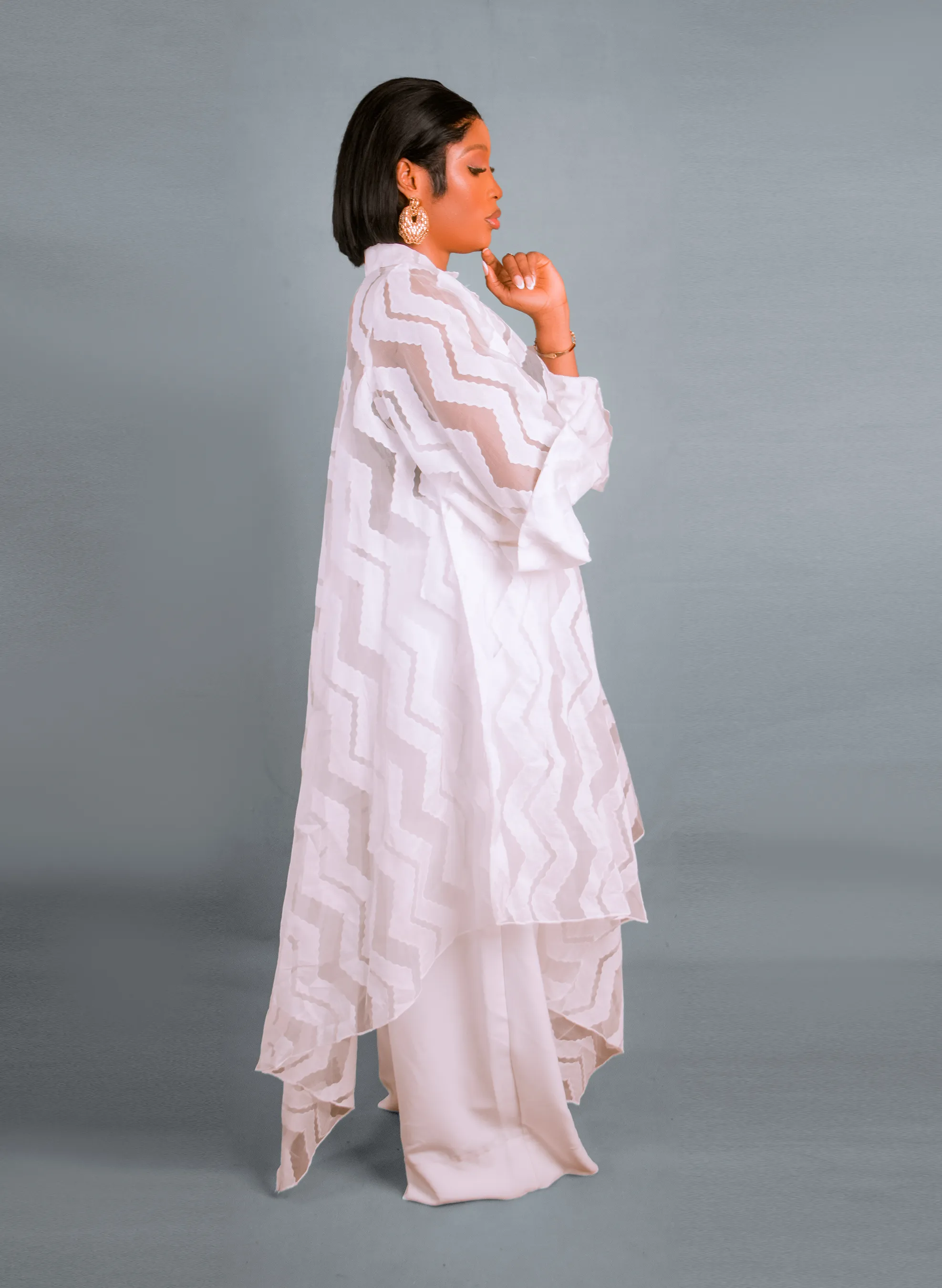 Asym trouser set White