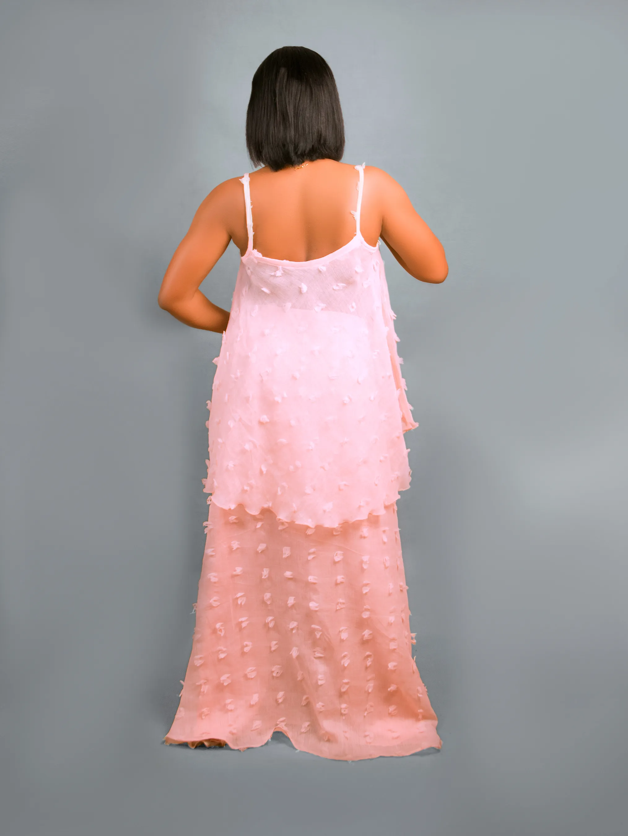 Crinkle skirt set Pink